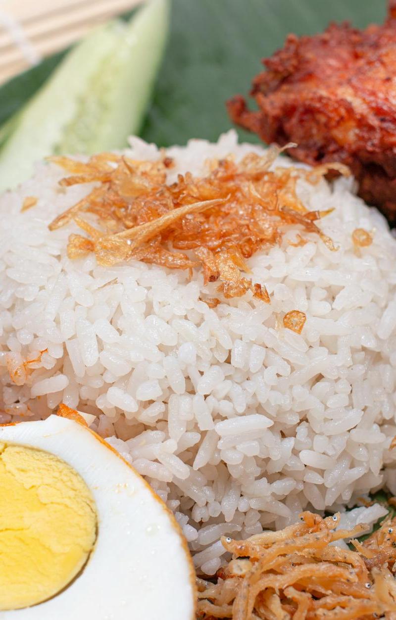 Nasi Lemak with Sambal Squid & All the Sides