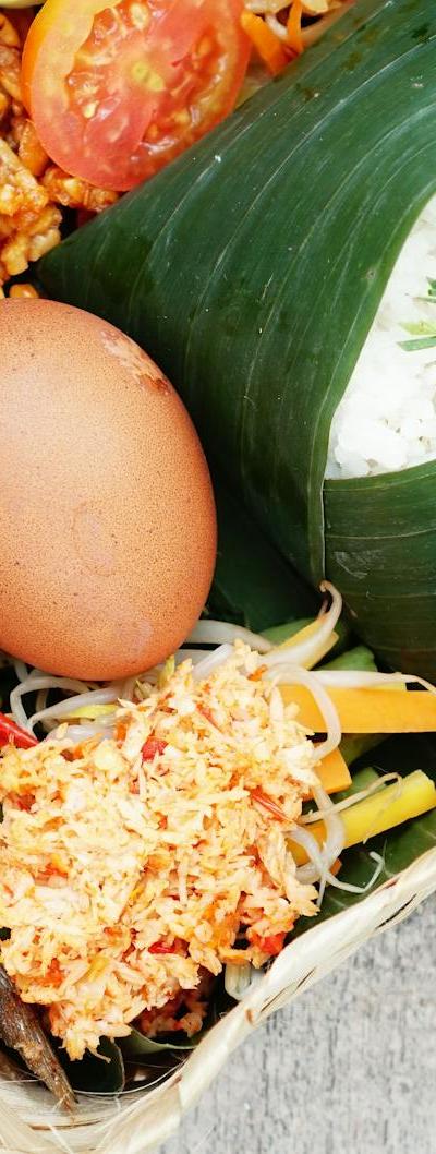 Nasi Pecel with Fried Fish & Egg