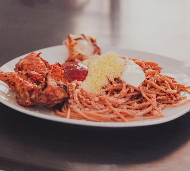 Nigerian Jollof Spaghetti with Chicken