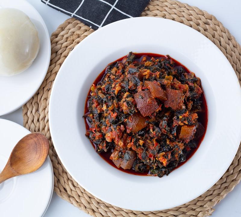 Nigerian Ogbono Soup with Mixed Meat
