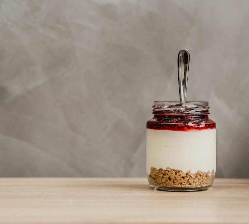 No-Bake Cheesecake Jars with Berry Swirl