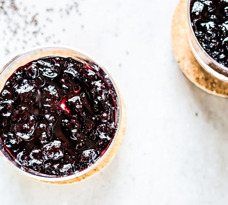 No-Bake Cheesecake Jars with Mixed Berries