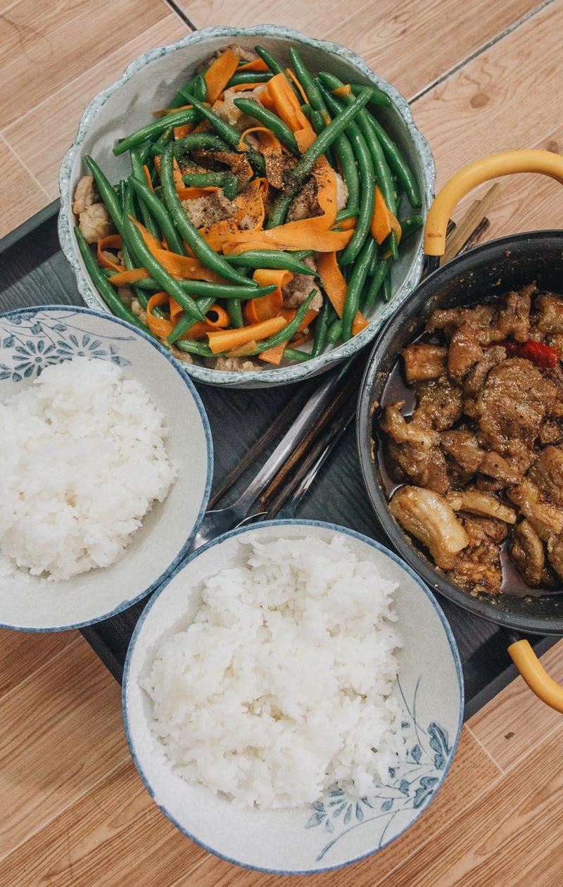 Ofada Rice and Mixed Meat Stew