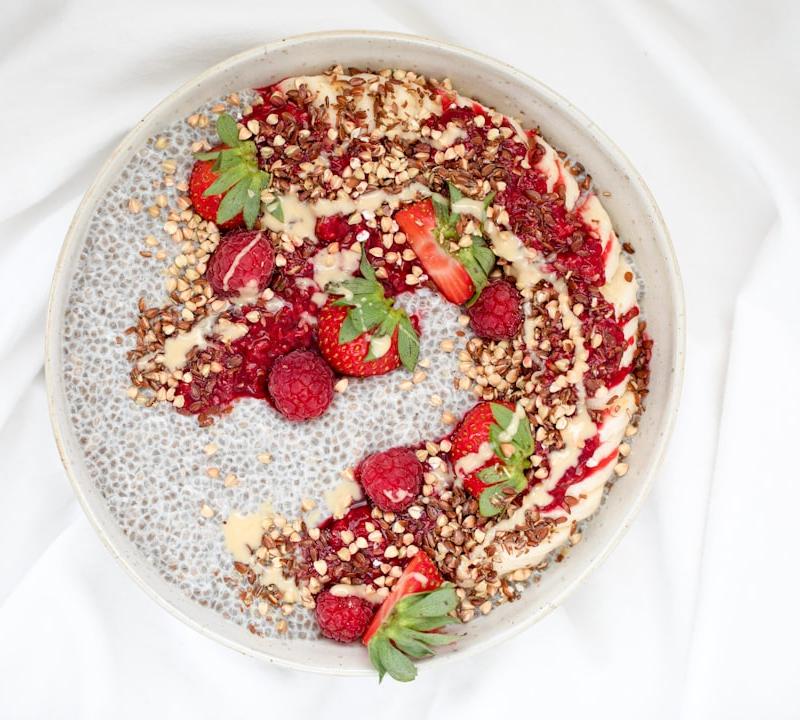 Overnight Chia Pudding with Berries