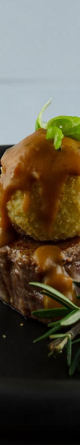 Pan-Fried Potato Dumplings with Pork & Gravy