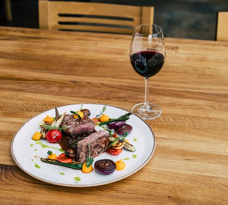 Pan-Seared Beef Roulade with Grilled Veg