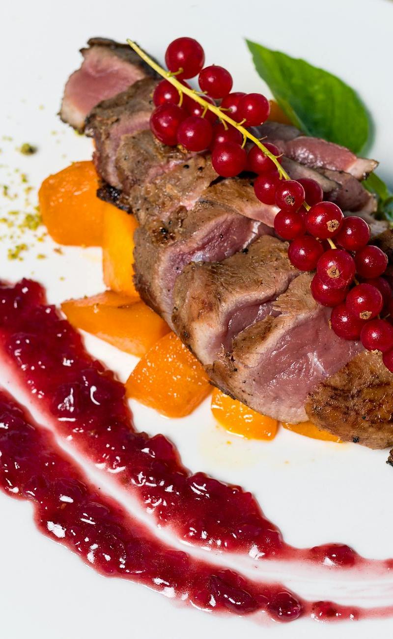 Pan-Seared Duck with Cranberry & Roasted Squash