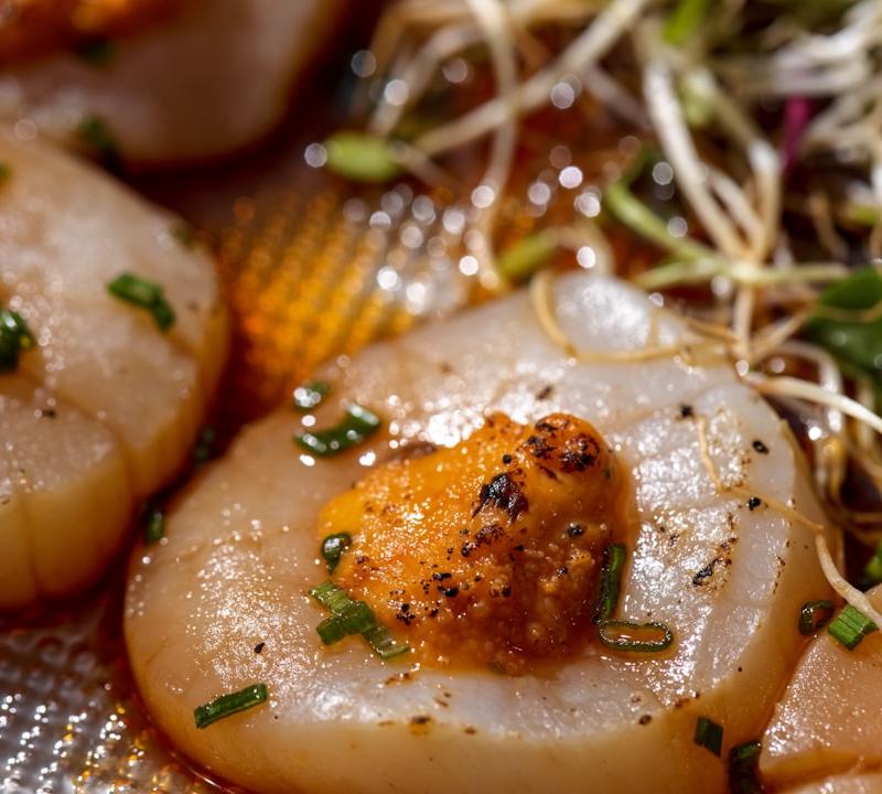 Pan-Seared Scallops with Brown Butter & Sea Urchin