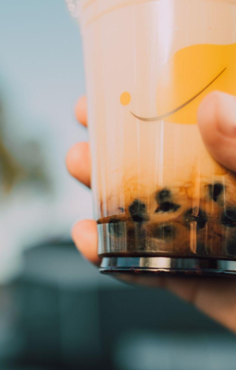 Peach Oolong Boba Tea