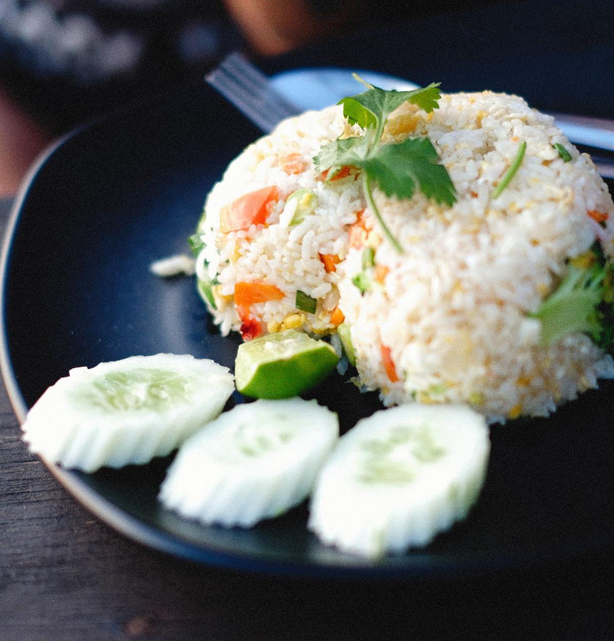 Pineapple Fried Rice with Cucumber & Lime