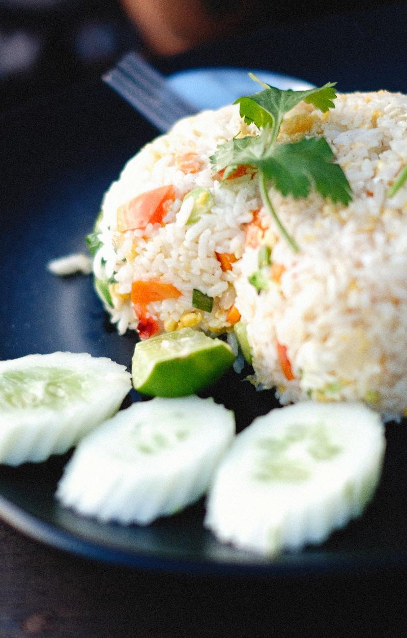 Pineapple Fried Rice with Cucumber & Lime
