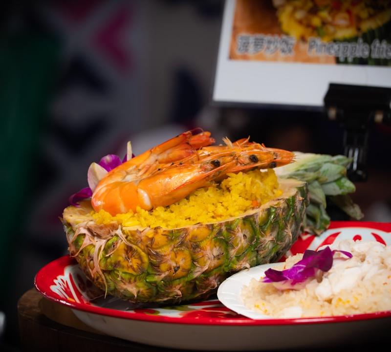 Pineapple Fried Rice with Ham & Shrimp