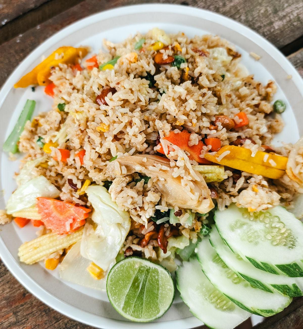 Pineapple Fried Rice with Lime & Cucumber