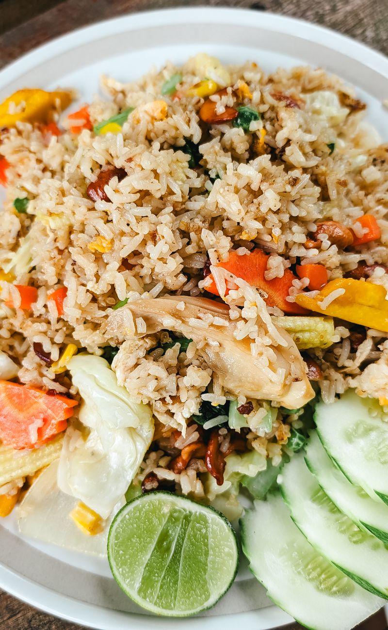 Pineapple Fried Rice with Lime & Cucumber