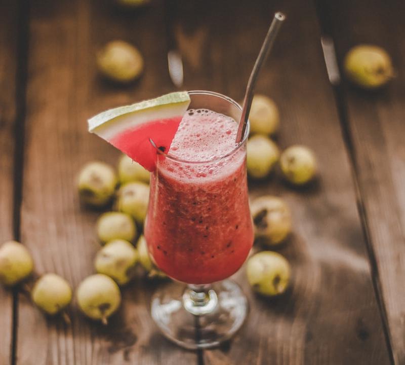 Pink Watermelon Juice with Mint & Apple