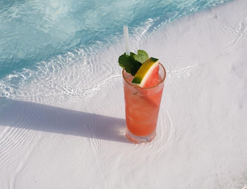 Pink Watermelon Juice with Mint & Ice
