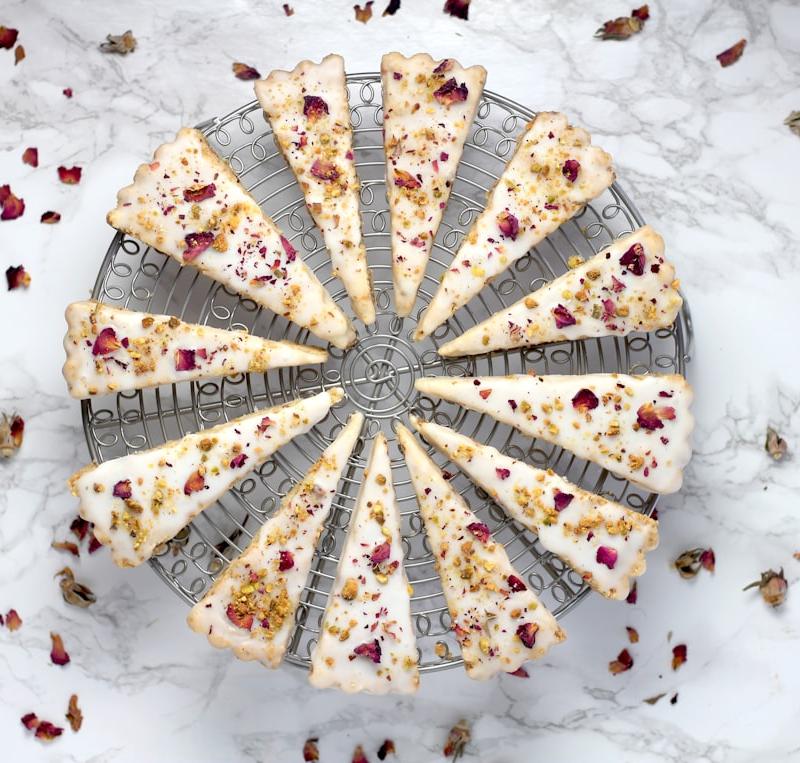 Pistachio Rosewater Shortbread