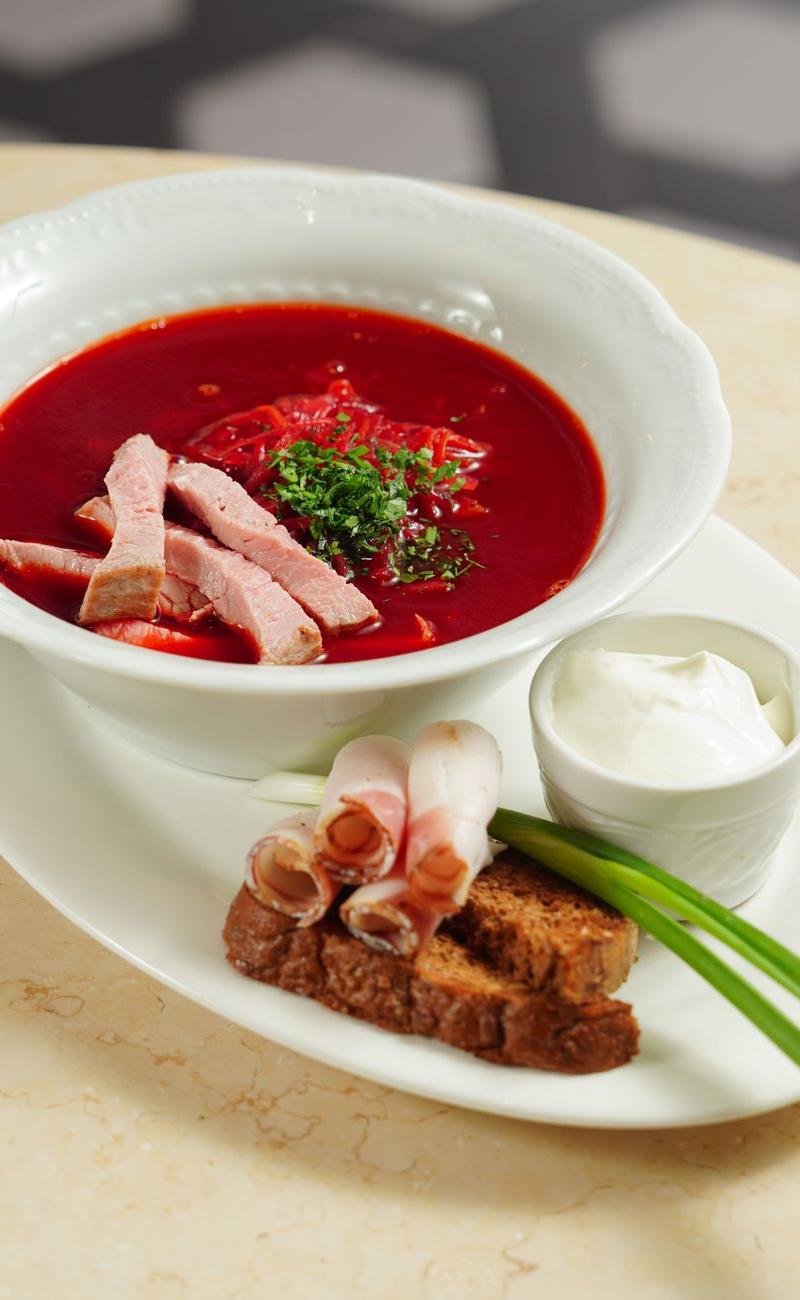Polish Beet Soup with Sour Cream & Rye