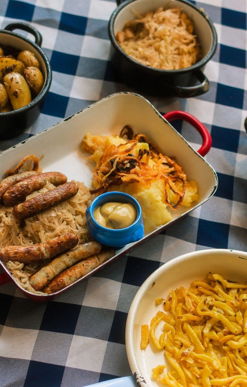 Polish Sausage Skillet with Potatoes & Sauerkraut