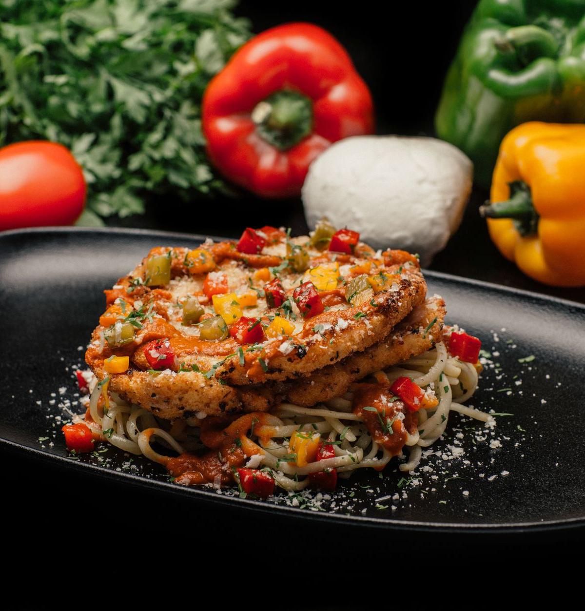 20-Min Pollo alla Romana with Spaghetti