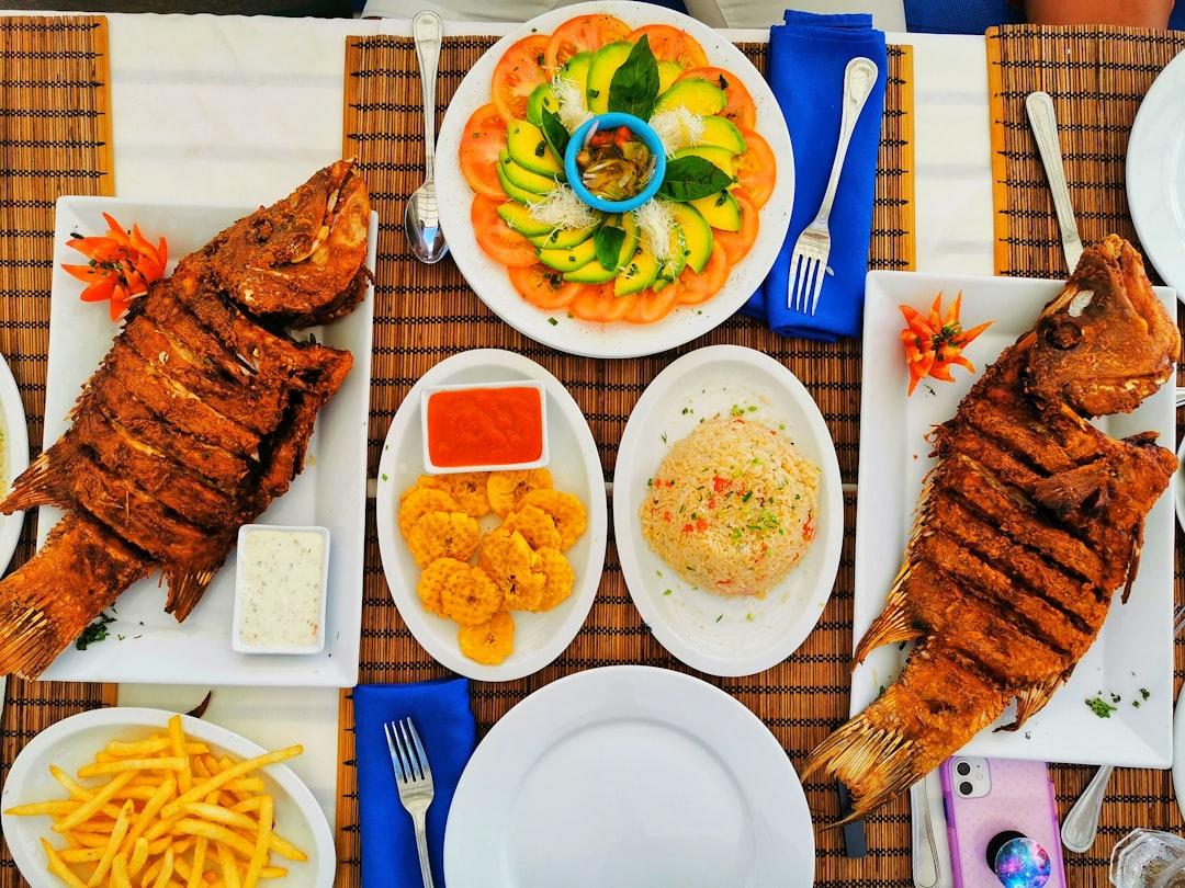 Crispy Whole Fish with Fries, Rice & Avocado