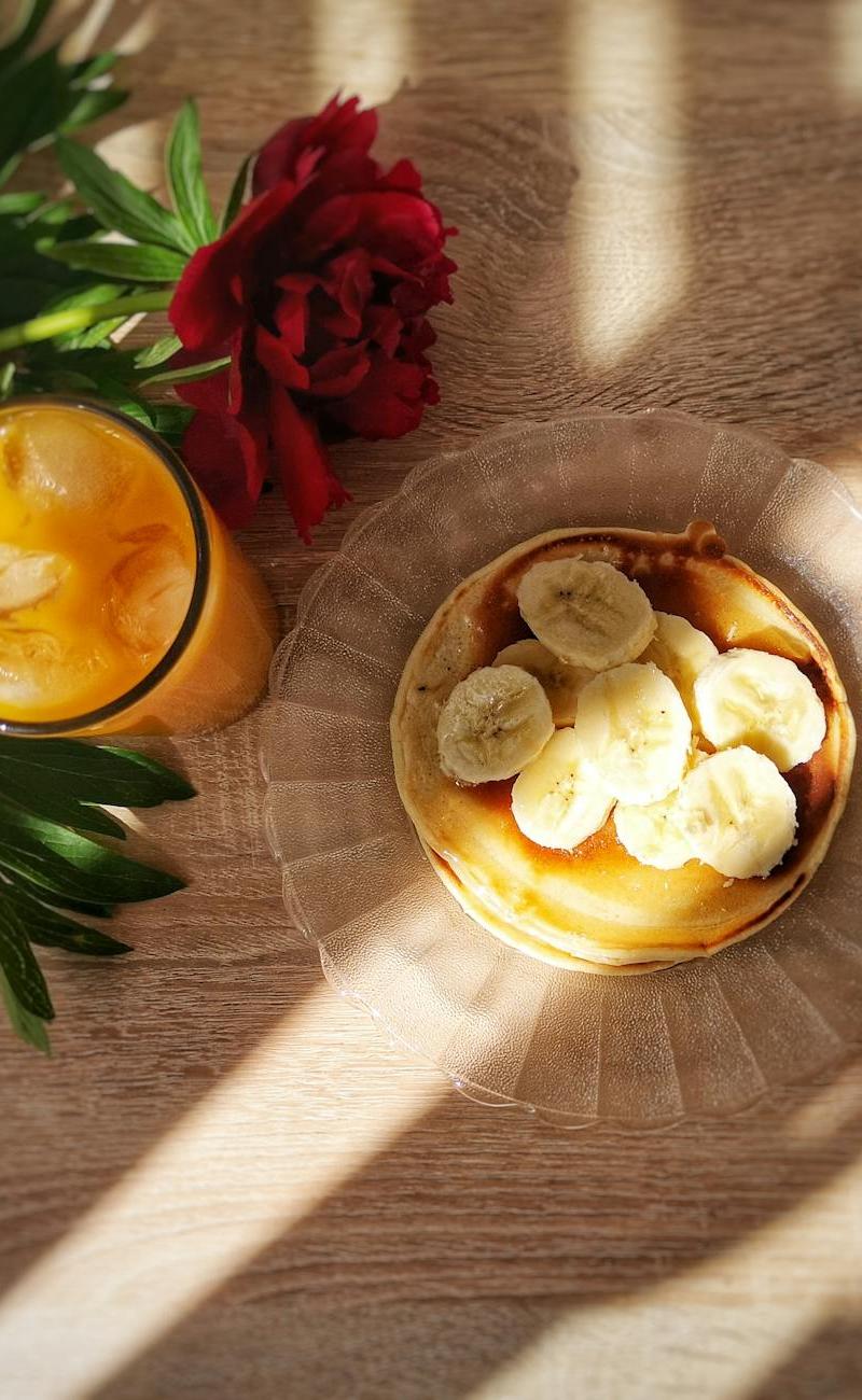Protein Banana Pancakes with Orange Syrup