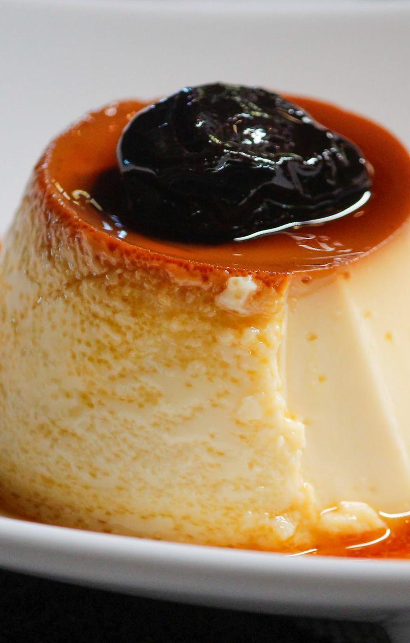15-Minute Pudim Flan with Prunes