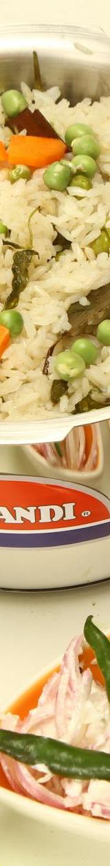 Pulao Bowl with Curry, Raita & Slaw