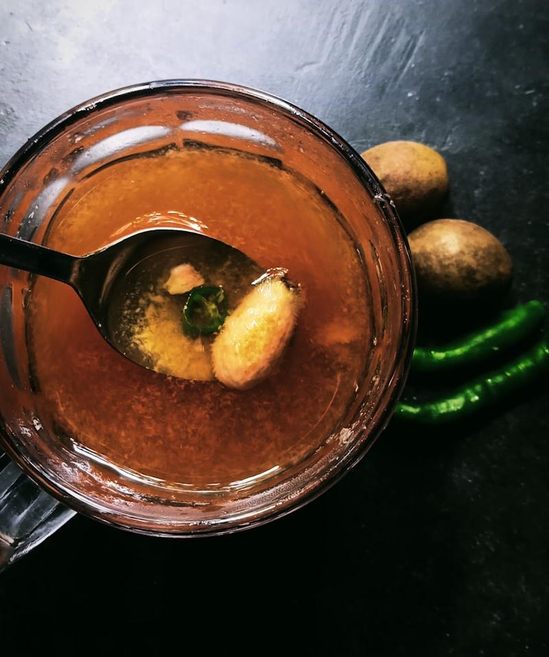 Quick Kashmiri Dum Aloo with Green Chilies