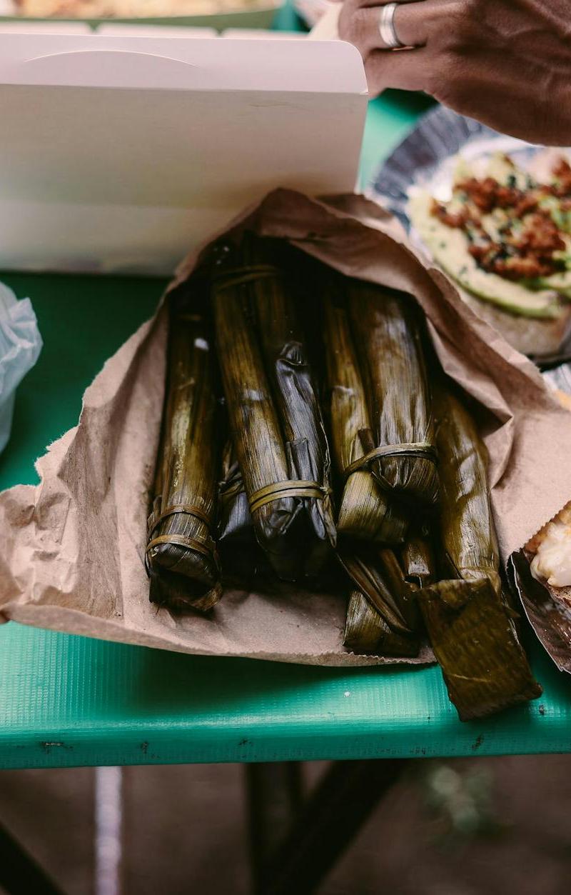Quick Mole Chicken Tamales with Crispy Sides