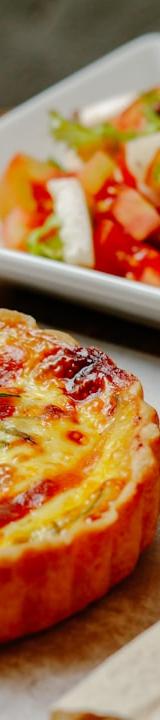 Quick Veggie Tart with Red Pepper Sauce