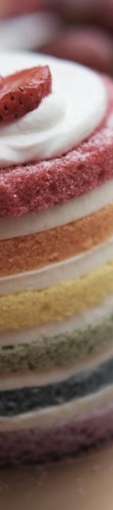 10-Min Rainbow Cake Parfait with Strawberries