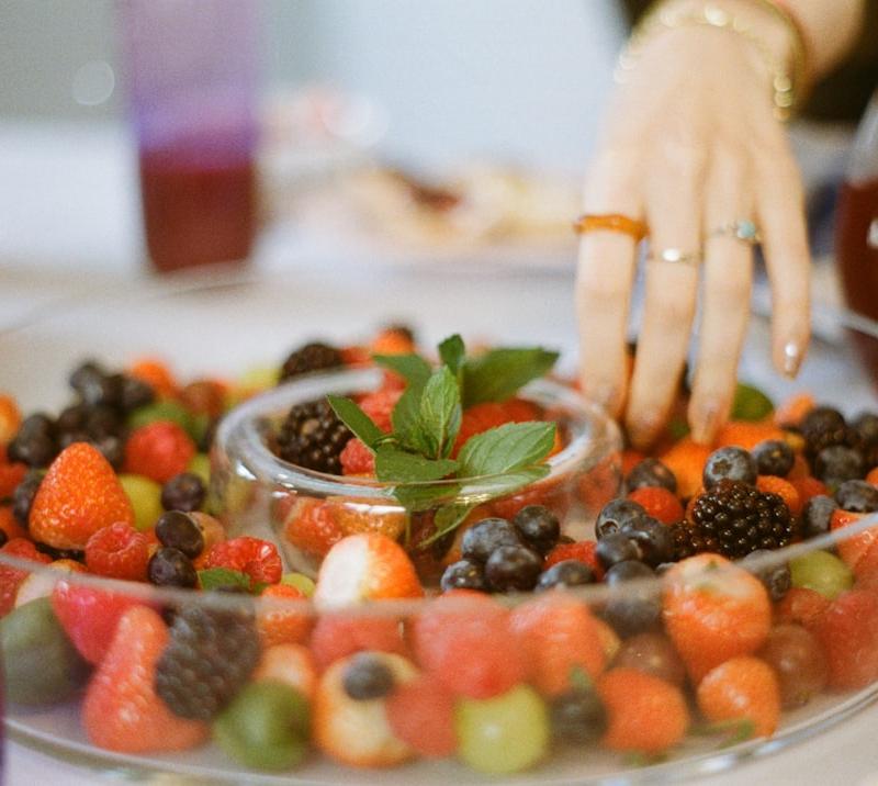 Rainbow Fruit Salad with Lime Honey