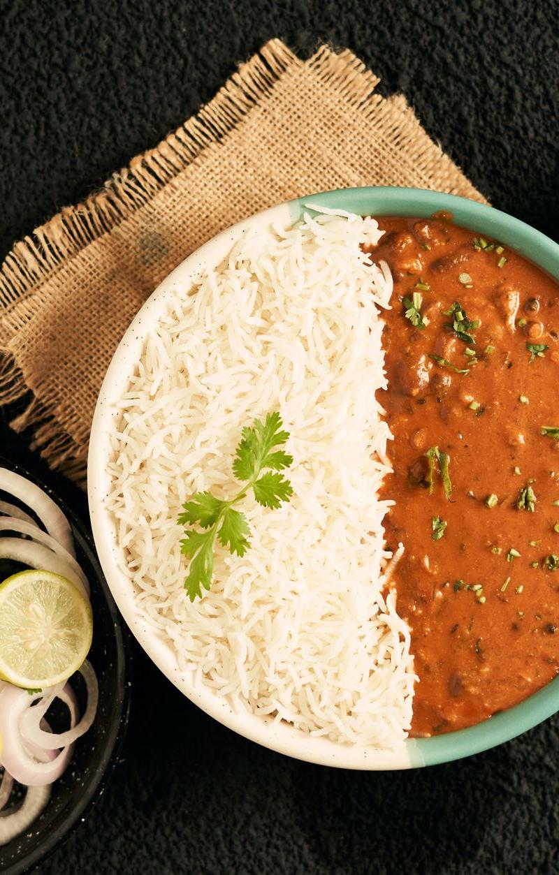 25-Min Rajma Masala with Rice & Chutney