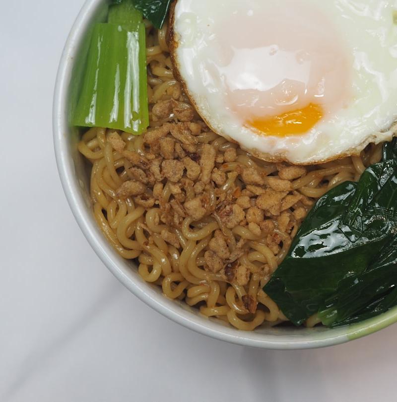 10-Min Ramyeon with Crispy Egg & Bok Choy