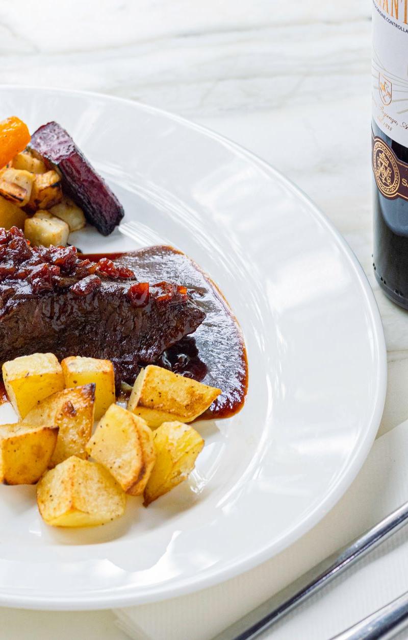 20-Min Red Wine Beef & Root Vegetables
