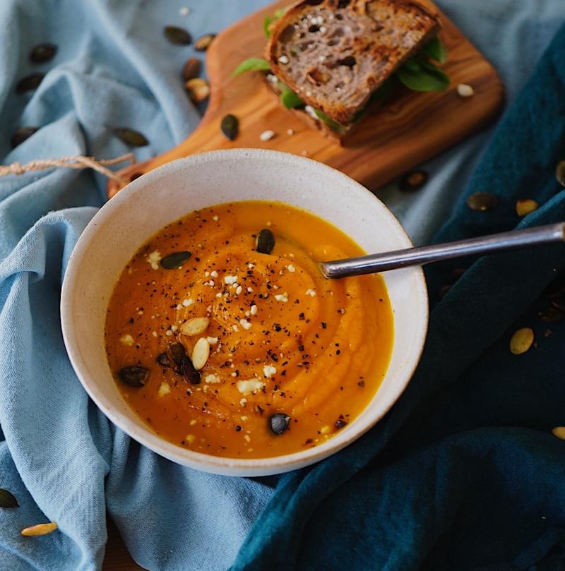 Roasted Butternut Squash Soup with Sage & Thyme