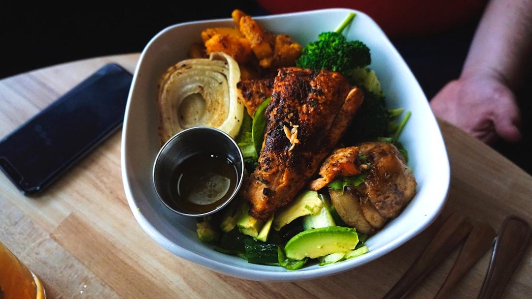 Roasted Veggie & Salmon Grain Bowl