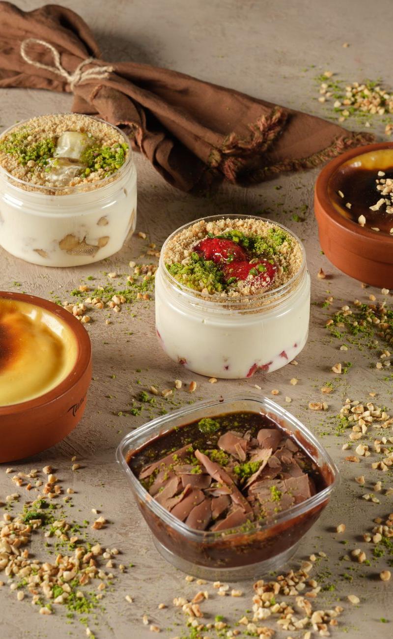 Rose & Pistachio Muhalbia Trio