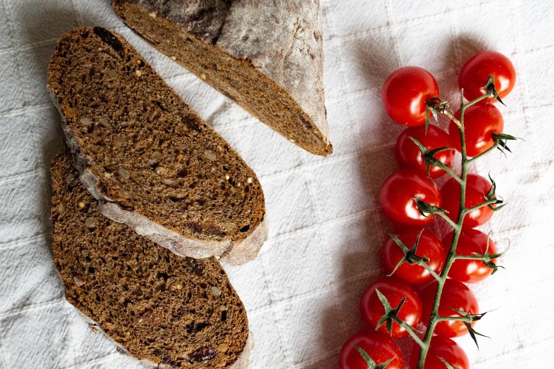 Ruisleipä — Dark Rye Bread with Cherry Tomatoes