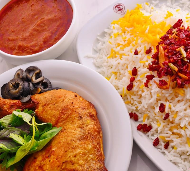 25-Min Saffron Chicken with Barberry Rice