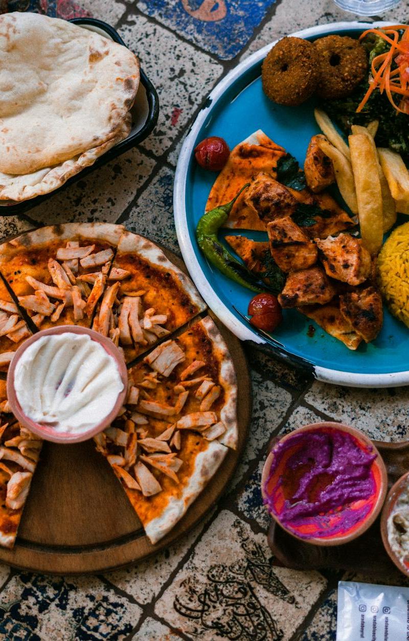 Sheet-Pan Saffron Chicken Kabab with Rice & Crispy Fries