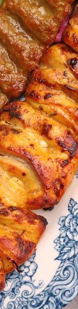 Saffron Chicken with Pomegranate Glaze