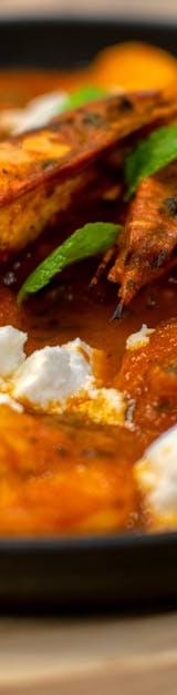 Saganaki Fried Cheese & Shrimp Appetizer