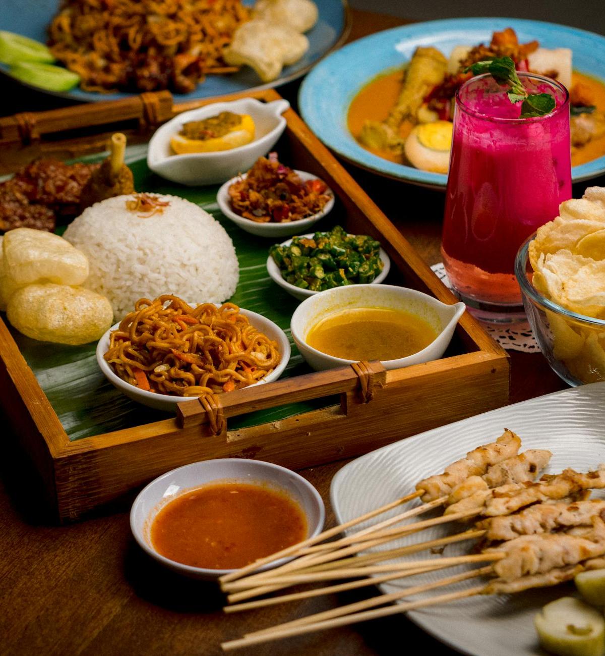 Sheet-Pan Sate Klatak with Rice & Sambal