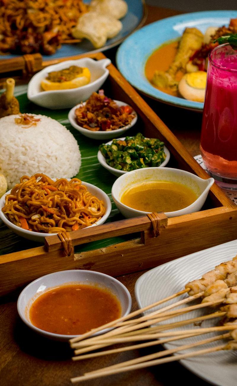 Sheet-Pan Sate Klatak with Rice & Sambal