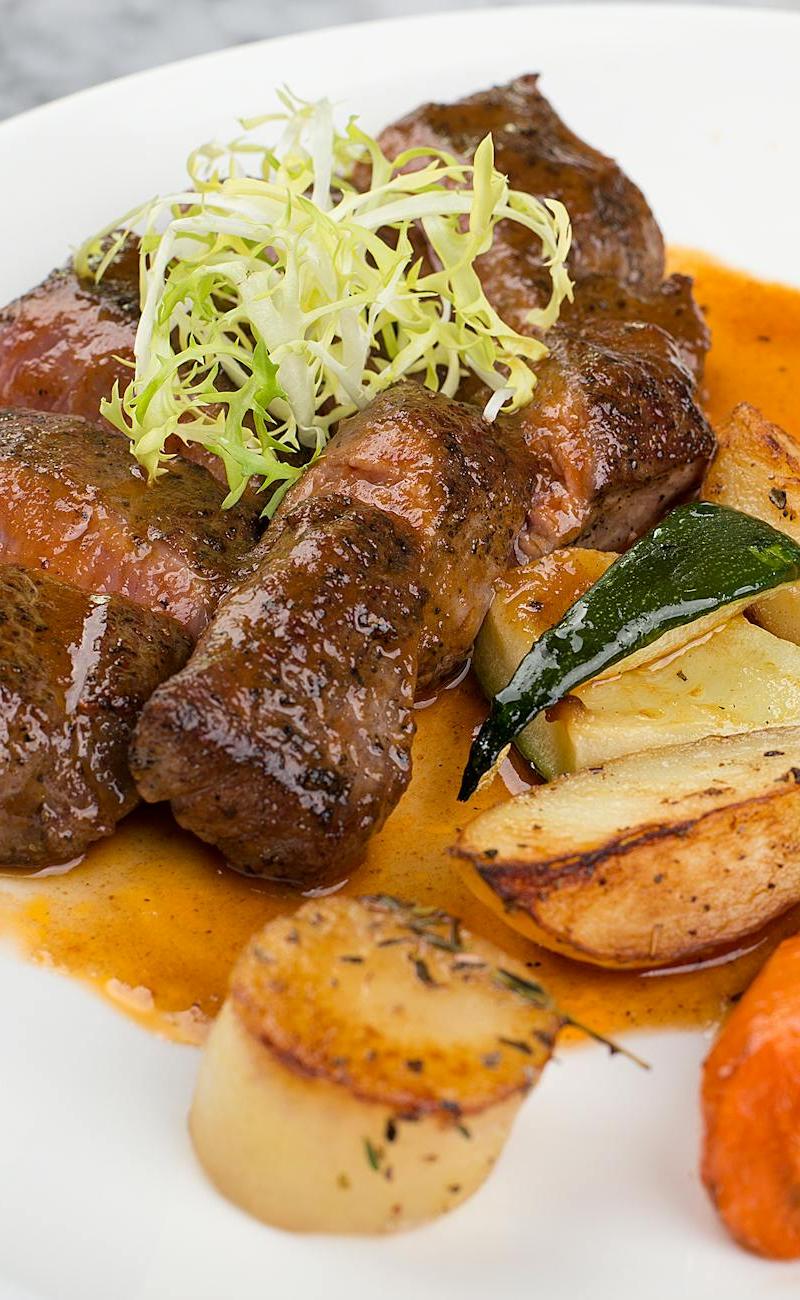 20-Min Sauerbraten with Roasted Roots