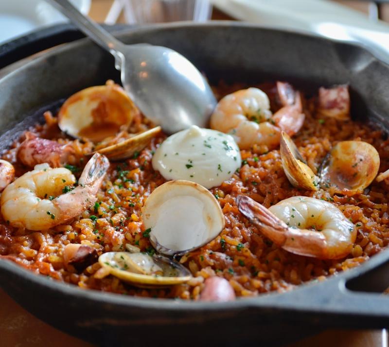 25-Min Seafood Rice with Saffron Aioli