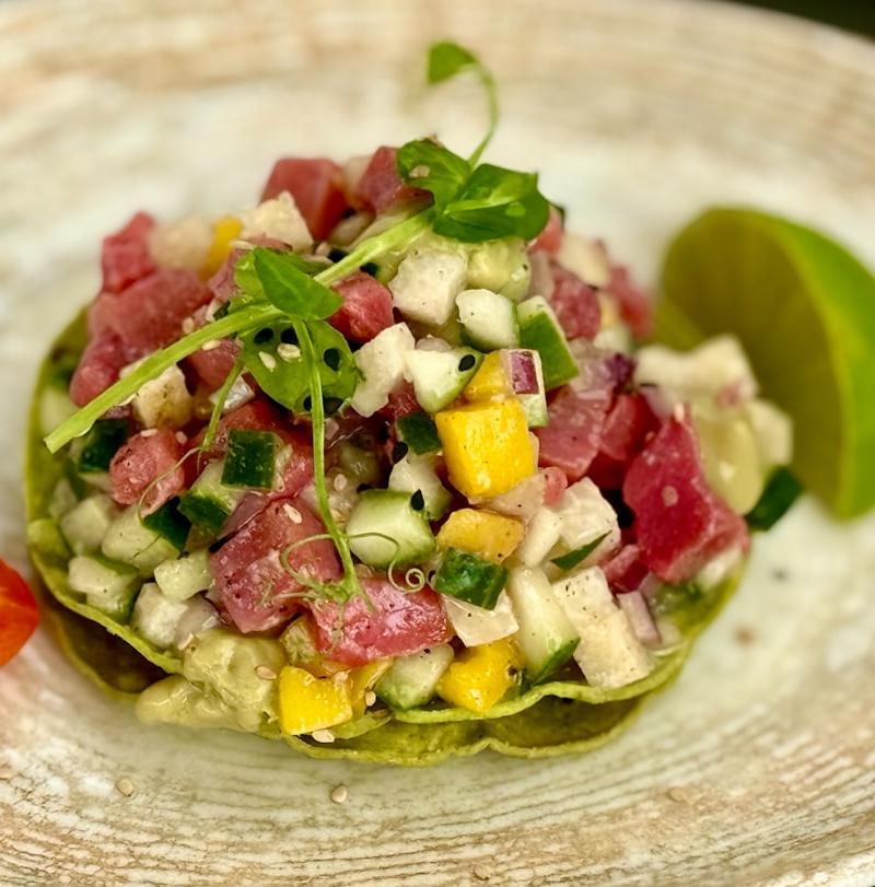 Seared Ahi Tostada with Avocado & Sesame