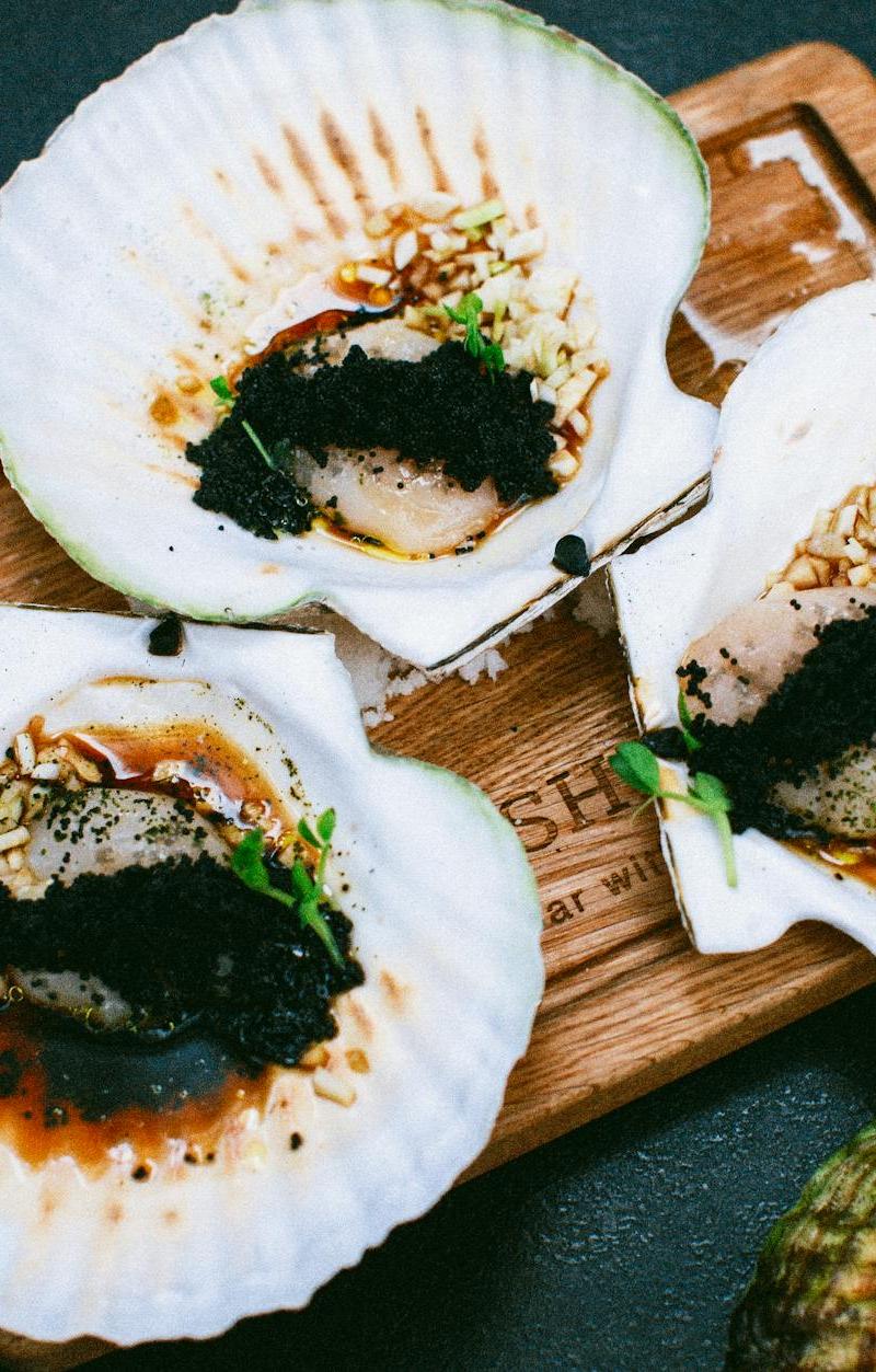 Seared Scallops with Brown Butter & Caviar